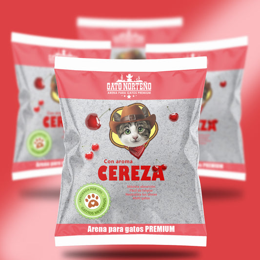 Arena para gatos GATO NORTEÑO aroma cereza 16 Kg