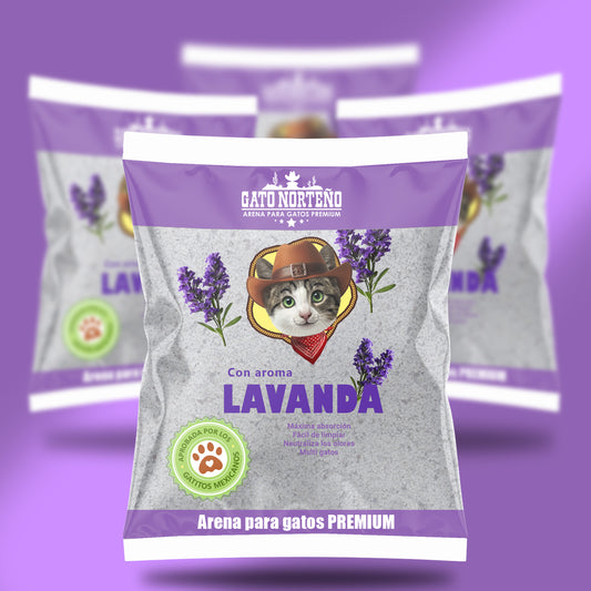 Arena para gatos GATO NORTEÑO aroma lavanda 16 Kg