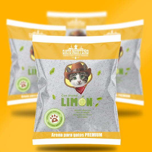 Arena para gatos GATO NORTEÑO aroma limón 16 Kg